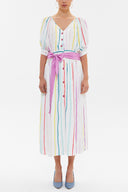 Striped V-neck maxi dress 92761