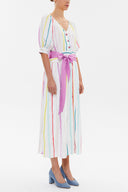 Striped V-neck maxi dress 92761