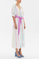 Striped V-neck maxi dress 92761
