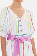 Striped V-neck maxi dress 92761