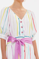 Striped V-neck maxi dress 92761