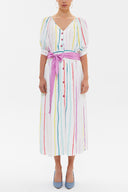 Striped V-neck maxi dress 92761