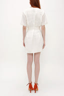 White Short sleeve mini dress 92763