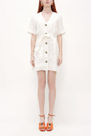 White Short sleeve mini dress 92763