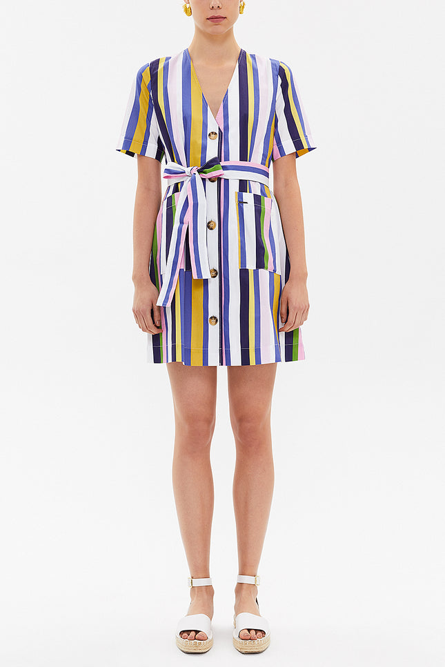 Striped Short sleeve mini dress 92763