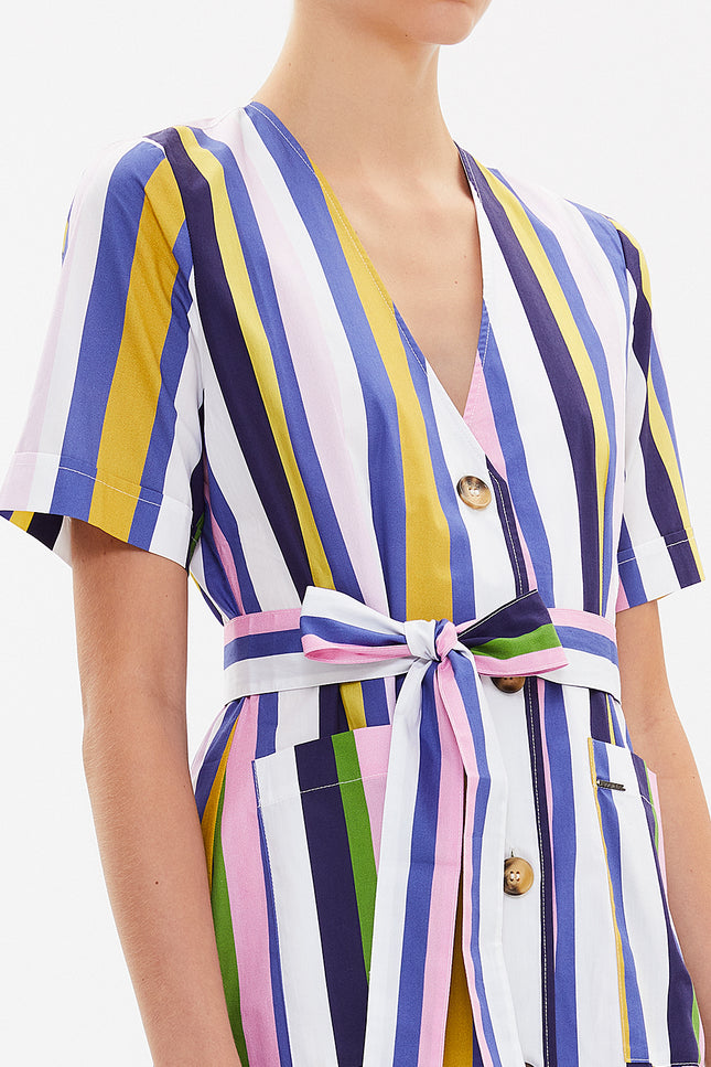 Striped Short sleeve mini dress 92763