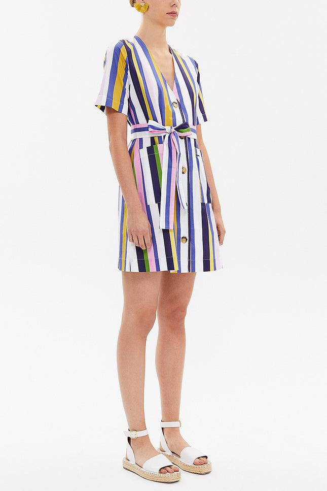Striped Short sleeve mini dress 92763
