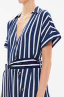 Navy Blue Asymmetric fly midi dress 92764