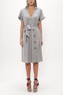 Gray Asymmetric fly midi dress 92764