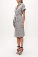 Gray Asymmetric fly midi dress 92764