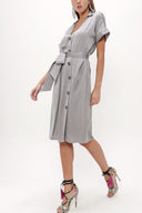 Gray Asymmetric fly midi dress 92764