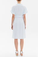 Striped Asymmetric fly midi dress 92764