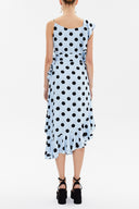 Spotted Ruffle detail Printed midi dress 92774