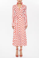 Red Crushed midi dress 92789