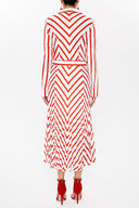 Red Crushed midi dress 92789