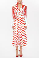 Red Crushed midi dress 92789