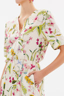 Beige Wrap-over belted midi dress 92790