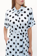 Spotted Off shoulder short sleeve maxi dress 92796
