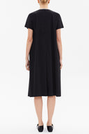 Black Contrast colour wide cut midi dress 92809