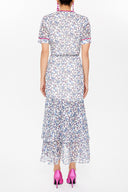 Blue Wrap-over midi dress 92828