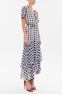 Plaid Wrap-over midi dress 92828