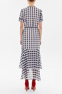 Plaid Wrap-over midi dress 92828