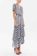 Plaid Wrap-over midi dress 92828
