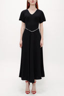 Black Short sleeve maxi dress 92831