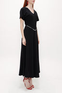 Black Short sleeve maxi dress 92831