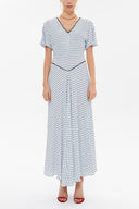 Blue Short sleeve maxi dress 92831