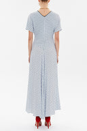 Blue Short sleeve maxi dress 92831