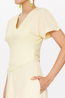 Beige Short sleeve maxi dress 92831