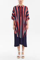 Navy Blue Off shoulder wide cut midi dress 92835