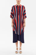 Navy Blue Off shoulder wide cut midi dress 92835