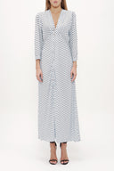 Blue V-neck maxi dress 92840