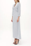 Blue V-neck maxi dress 92840