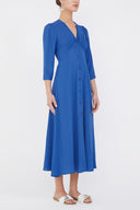 Navy Blue V-neck maxi dress 92840