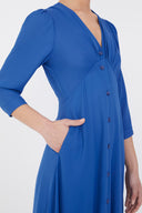 Navy Blue V-neck maxi dress 92840