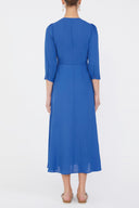 Navy Blue V-neck maxi dress 92840