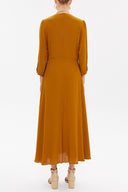 Mustard V-neck maxi dress 92840