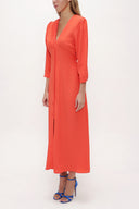 Red V-neck maxi dress 92840