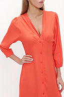 Red V-neck maxi dress 92840