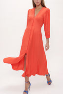 Red V-neck maxi dress 92840
