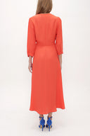 Red V-neck maxi dress 92840