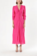 Fuchsia V-neck maxi dress 92840