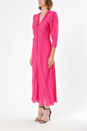 Fuchsia V-neck maxi dress 92840