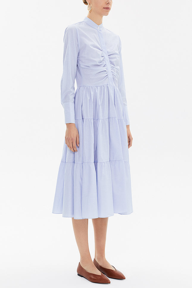 Büzgülü Poplin Midi Elbise 92848