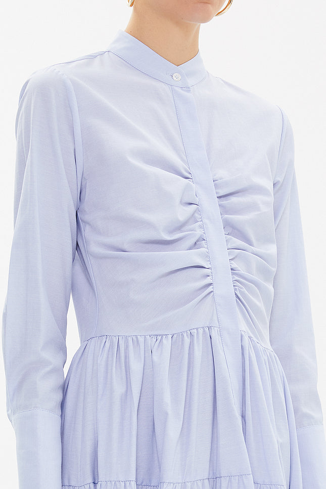 Büzgülü Poplin Midi Elbise 92848