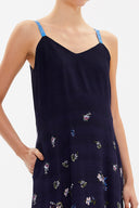 Navy Blue Crystal gems sleeveless maxi dress 92849