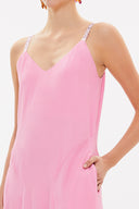 Pink Crystal gems sleeveless maxi dress 92850